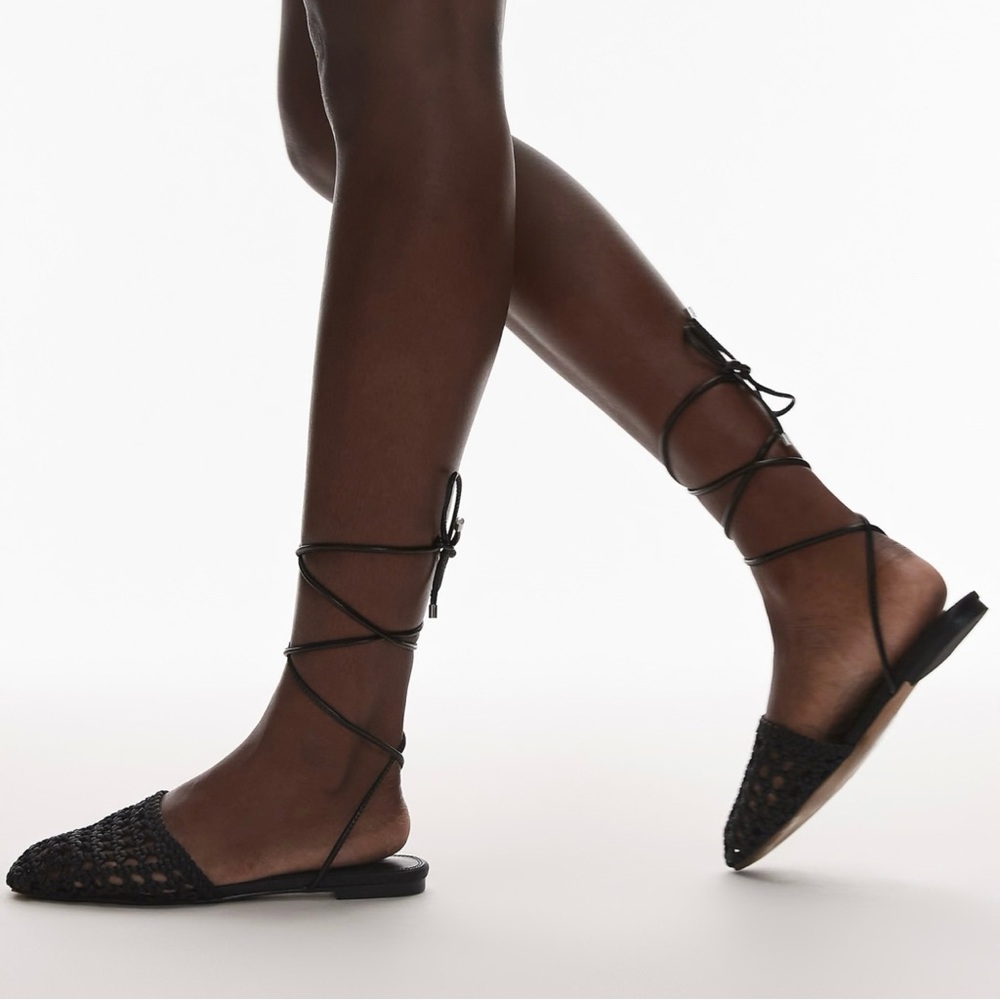 ASOS Black Lace-Up Flats
